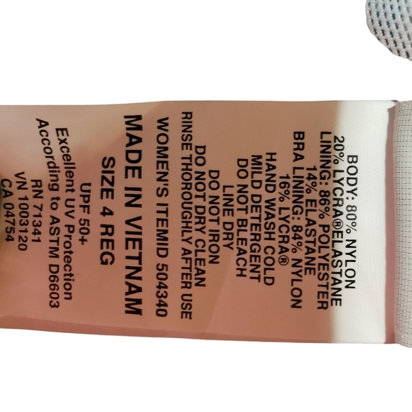 NWT LL Bean Chevron Print Tankini Swimsuit Top - Sz 4 - Picture 8 of 8